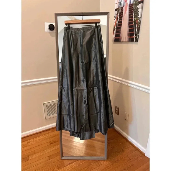 Vintage Express Sateen Long Formal Skirt, Size 11/12, Gray - Picture 3 of 6